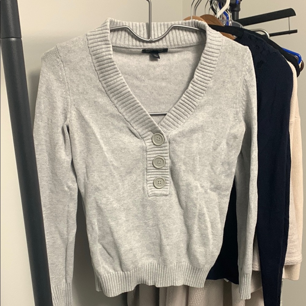 Gray Banana Republic Button-Up Women's Sweater